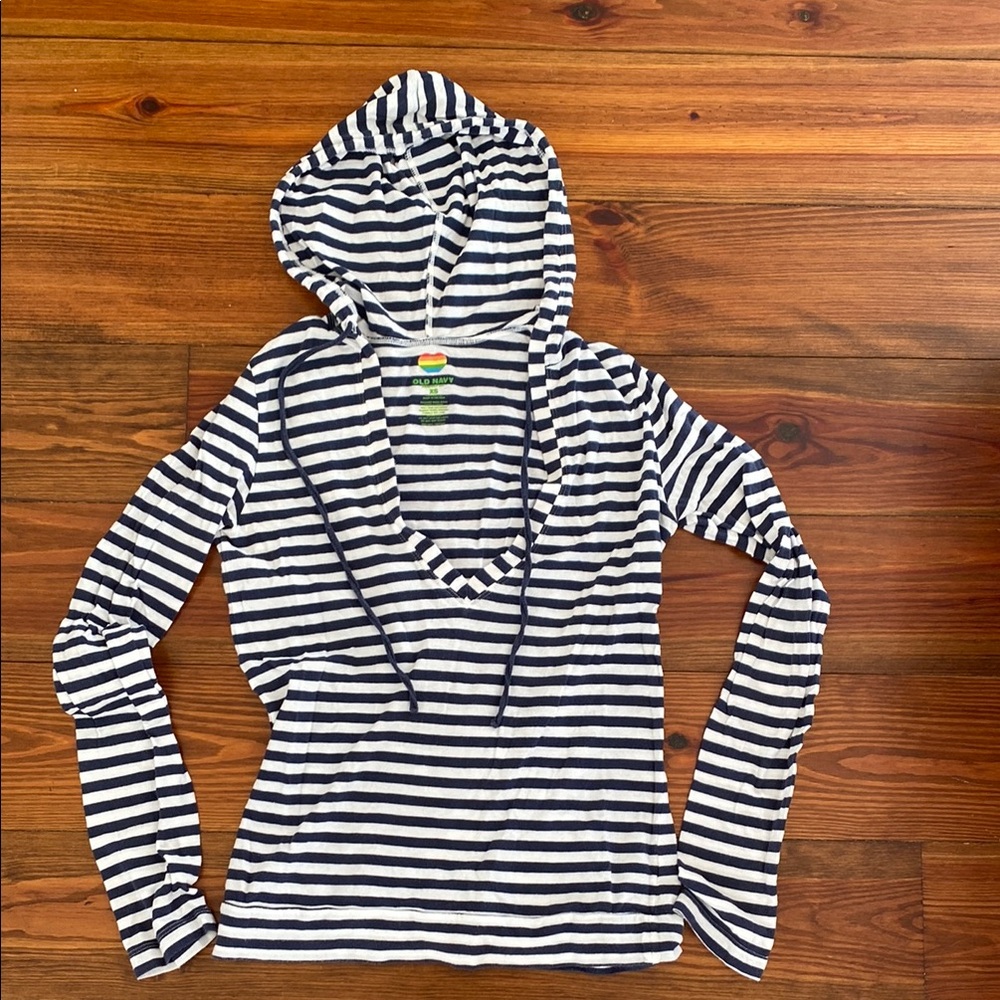 100% cotton Old Navy Striped Hoodie size X-small
